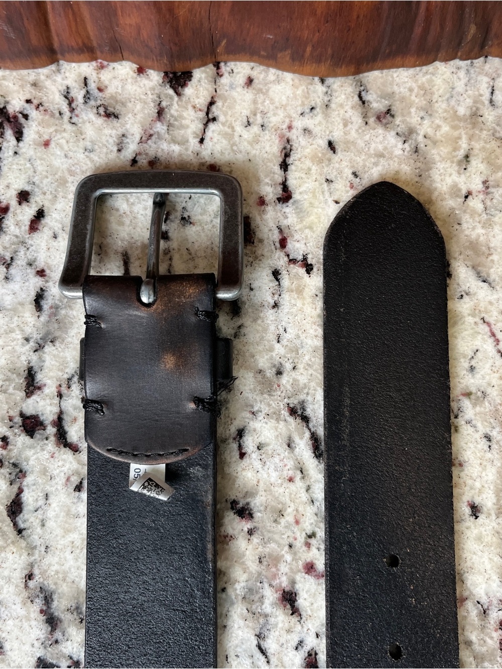 Vintage American Eagle Men's Dark Brown Leather Belt with Metal Buckle - Picture 5 of 8